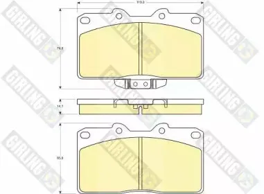 6140769 GIRLING Комплект тормозных колодок, дисковый тормоз
