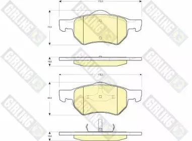 6141282 GIRLING Комплект тормозных колодок, дисковый тормоз