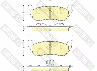 6141325 GIRLING Комплект тормозных колодок, дисковый тормоз