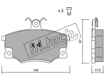 032.1 fri.tech. Комплект тормозных колодок, дисковый тормоз