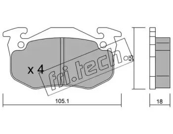 038.4 fri.tech. Комплект тормозных колодок, дисковый тормоз