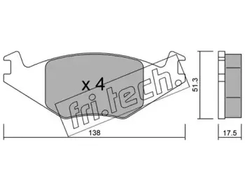 049.0 fri.tech. Комплект тормозных колодок, дисковый тормоз