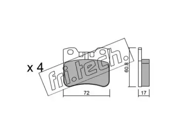 062.2 fri.tech. Комплект тормозных колодок, дисковый тормоз