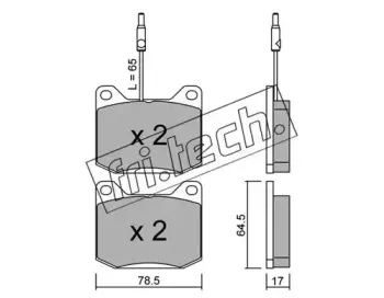 082.0 fri.tech. Комплект тормозных колодок, дисковый тормоз