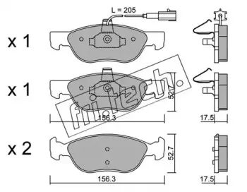 084.0 fri.tech. Комплект тормозных колодок, дисковый тормоз