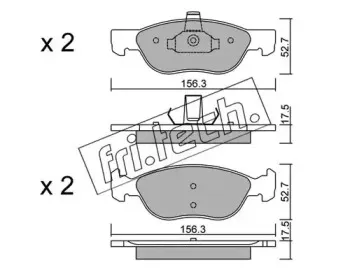 084.2 fri.tech. Комплект тормозных колодок, дисковый тормоз