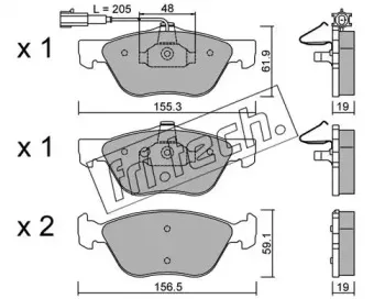 085.2 fri.tech. Комплект тормозных колодок, дисковый тормоз