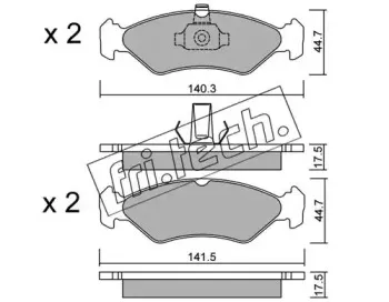 090.0 fri.tech. Комплект тормозных колодок, дисковый тормоз
