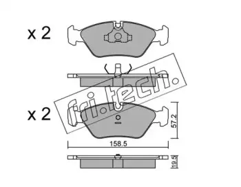 093.0 fri.tech. Комплект тормозных колодок, дисковый тормоз