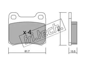094.0 fri.tech. Комплект тормозных колодок, дисковый тормоз