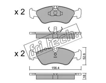 119.0 fri.tech. Комплект тормозных колодок, дисковый тормоз