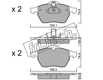 120.0 fri.tech. Комплект тормозных колодок, дисковый тормоз