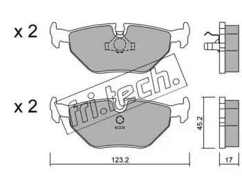 127.0 fri.tech. Комплект тормозных колодок, дисковый тормоз