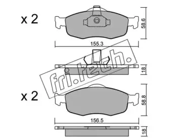 148.0 fri.tech. Комплект тормозных колодок, дисковый тормоз