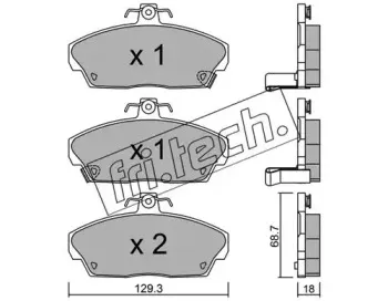 177.0 fri.tech. Комплект тормозных колодок, дисковый тормоз
