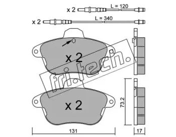 191.1 fri.tech. Комплект тормозных колодок, дисковый тормоз