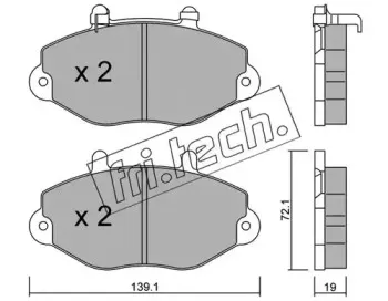 202.1 fri.tech. Комплект тормозных колодок, дисковый тормоз