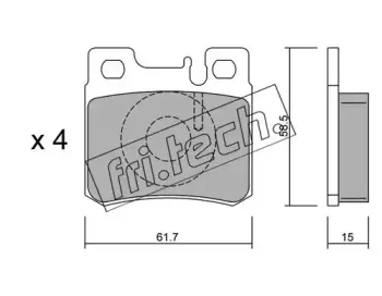 212.0 fri.tech. Комплект тормозных колодок, дисковый тормоз