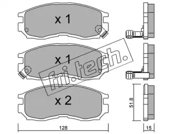 233.0 fri.tech. Комплект тормозных колодок, дисковый тормоз