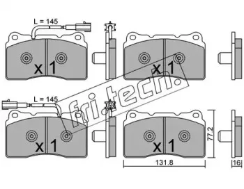 297.6 fri.tech. Комплект тормозных колодок, дисковый тормоз