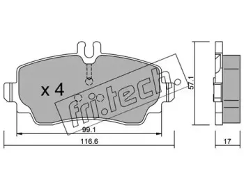 319.0 fri.tech. Комплект тормозных колодок, дисковый тормоз