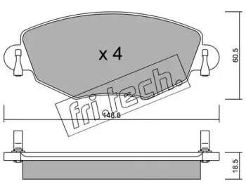 327.0 fri.tech. Комплект тормозных колодок, дисковый тормоз