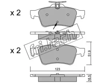 346.2 fri.tech. Комплект тормозных колодок, дисковый тормоз