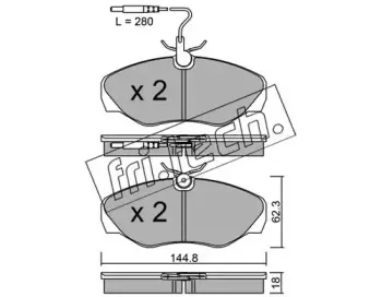 347.1 fri.tech. Комплект тормозных колодок, дисковый тормоз