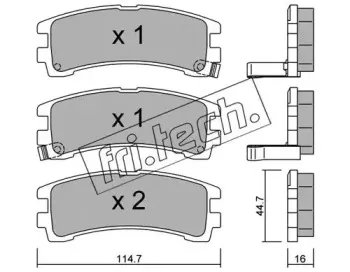 423.0 fri.tech. Комплект тормозных колодок, дисковый тормоз