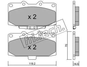 428.0 fri.tech. Комплект тормозных колодок, дисковый тормоз
