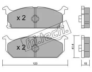 431.0 fri.tech. Комплект тормозных колодок, дисковый тормоз