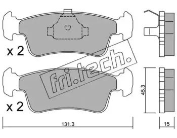 435.0 fri.tech. Комплект тормозных колодок, дисковый тормоз