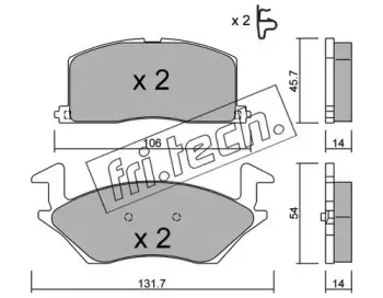 437.0 fri.tech. Комплект тормозных колодок, дисковый тормоз
