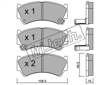 452.0 fri.tech. Комплект тормозных колодок, дисковый тормоз