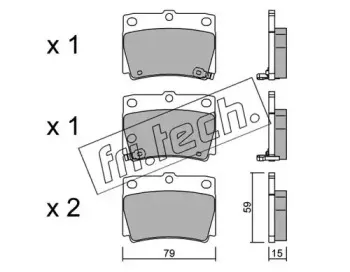 500.0 fri.tech. Комплект тормозных колодок, дисковый тормоз