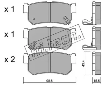 535.0 fri.tech. Комплект тормозных колодок, дисковый тормоз