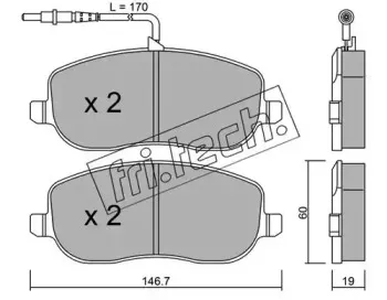 546.0 fri.tech. Комплект тормозных колодок, дисковый тормоз