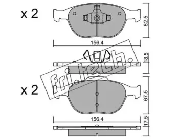 549.0 fri.tech. Комплект тормозных колодок, дисковый тормоз