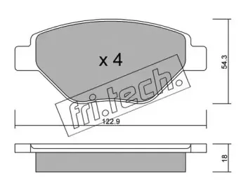 559.0 fri.tech. Комплект тормозных колодок, дисковый тормоз