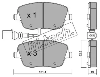 563.1 fri.tech. Комплект тормозных колодок, дисковый тормоз
