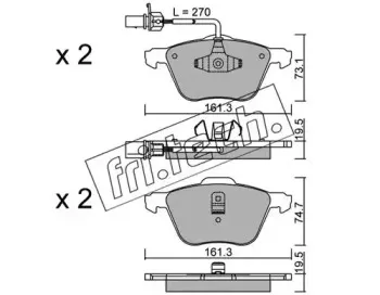 567.0 fri.tech. Комплект тормозных колодок, дисковый тормоз