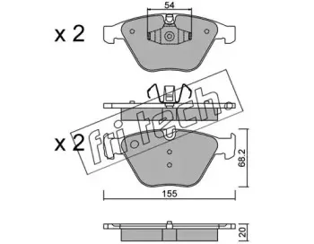 574.6 fri.tech. Комплект тормозных колодок, дисковый тормоз