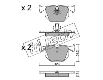 576.0 fri.tech. Комплект тормозных колодок, дисковый тормоз