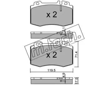 579.5 fri.tech. Комплект тормозных колодок, дисковый тормоз
