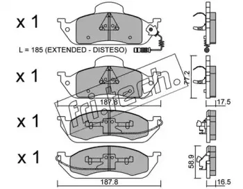 585.0 fri.tech. Комплект тормозных колодок, дисковый тормоз