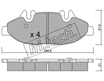 591.0 fri.tech. Комплект тормозных колодок, дисковый тормоз