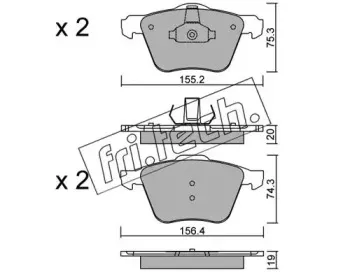 615.1 fri.tech. Комплект тормозных колодок, дисковый тормоз