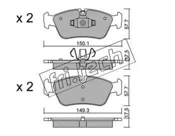 656.0 fri.tech. Комплект тормозных колодок, дисковый тормоз