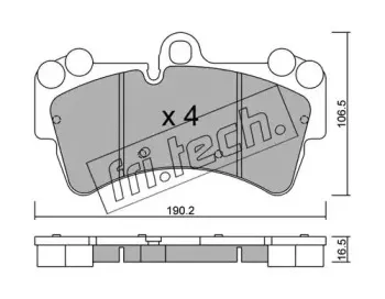 670.0 fri.tech. Комплект тормозных колодок, дисковый тормоз