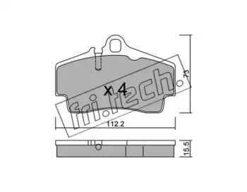 674.0 fri.tech. Комплект тормозных колодок, дисковый тормоз